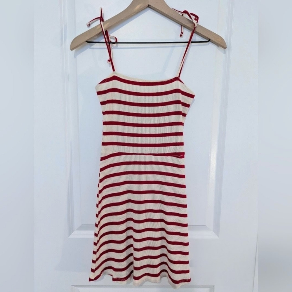 Reformation Striped Ribbed Mini Dress - Size S